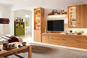 Wohnwand Z21932 - Massivholz mit Sound