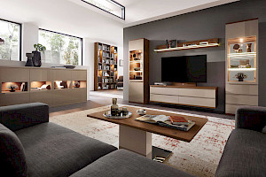 Wohnwand Z22563 - Lackfront mit Holzkorpus