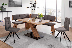 Eckbankgruppe Z22720-1 - Holzdekor, Stoff