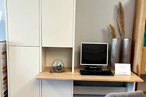 Regalsystem Wohnwand Schrank mit Schreibtischplatt