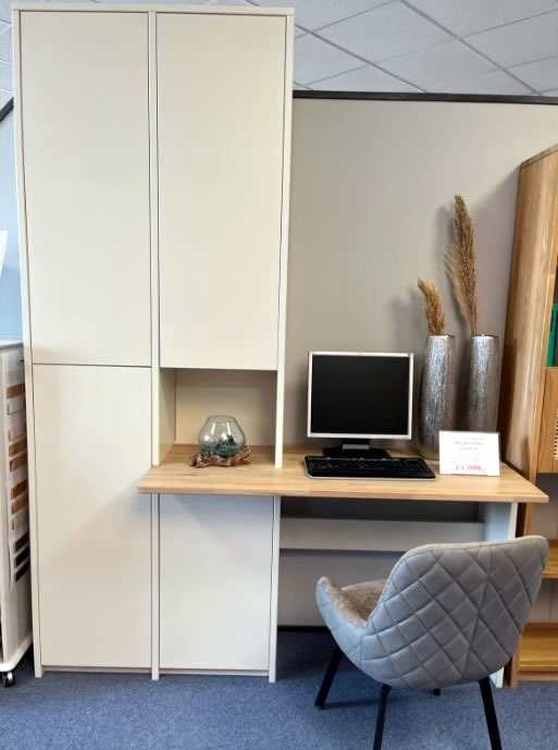 Regalsystem Wohnwand Schrank mit Schreibtischplatt